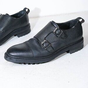 Rag & Bone Double Monk Strap Oxfords in Black - 44.5/Size US 11